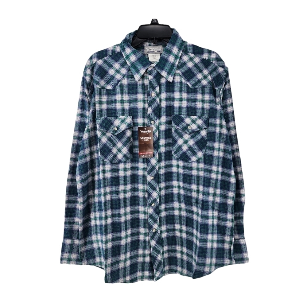 Wrangler Men's Cotton Plaid Button Up Shirt - XL